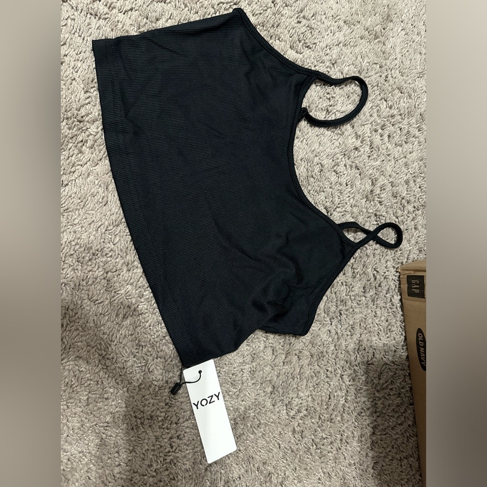 Yozy large Black Strappy Tank Top new